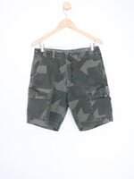 bermuda de sarja dafiti masculina estampads com ilhós