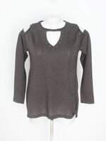 blusa feminina marrom com aplique