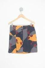 saia Maria Filó feminina estampada com aplique e pregas