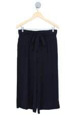 calça  Zara feminina azul com faixa na cintura
