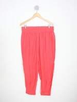 calça de tecido hering feminina laranja com ajuste por elástico