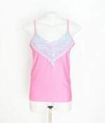 blusa de pijama feminino rosa com renda