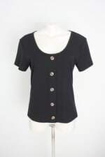 blusa yessica feminina preta com aplique