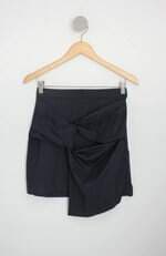 saia zara feminina azul com drapeado