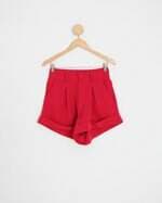 shorts feminino rosa com barra italiana