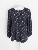 blusa enjoy feminina preta estampada