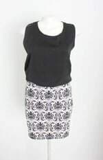 vestido feminino preto com recortes
