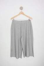 calça de tecido sly wear feminina cinza com cós com elástico e fenda