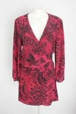 vestido ellus feminino estampado com faixa na cintura e forro