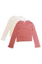 kit 2 blusas Zara kids off white e rosa