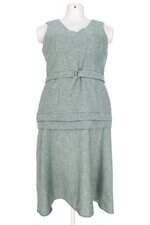 vestido gregory feminino verde com faixa na cintura e pregas