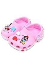 babuche Crocs kids rosa com patch