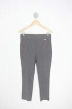 calça de tecido feminina bicolor