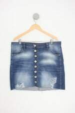 saia jeans clamarroca feminina azul