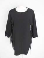 vestido canal feminino preto com franja