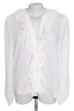 camisa stradivarius feminina branca com babado