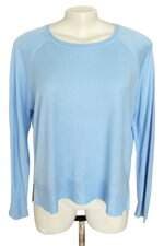 blusa Zara femininA azul com fenda