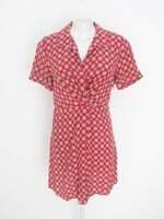 vestido sandro paris feminino vermelho estampado 