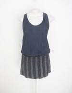 vestido a,. brand feminino azul com aplique