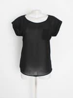 blusa feminina preta com transparência