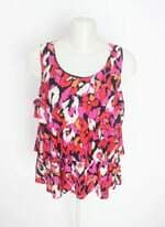 blusa feminina estampada com babado