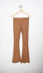 calça de tecido riachuelo feminina marrom com cós com elástico