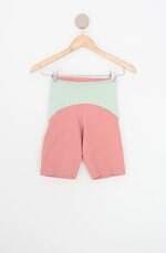 biker shorts rosa goiaba feminino bicolor com recortes