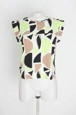 blusa cortelle feminina estampada com franzido