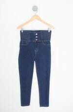 calça jeans sawary feminina azul com cós com elástico