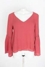 blusa shoulder feminina vermelha com forro e ilhós