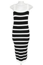 vestido de tricô feminino bicolor 