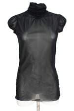 blusa Zara feminina preta com transparência