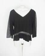 blusa animale feminina preta com recortes