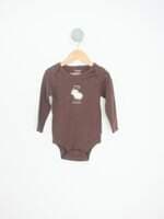 body gap kids marrom com bordado e silk