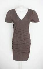 vestido feminino marrom com forro