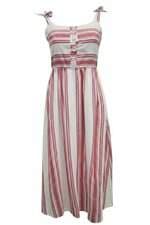 Vestido Midi Zara rosa listrado