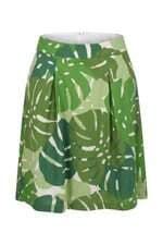 Saia feminino verde estampado