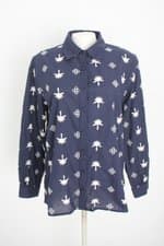 camisa marfinno feminina azul com bordado