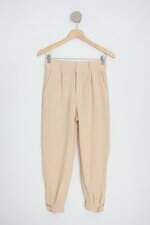 calça de tecido feminina bege