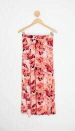 saia billabong feminina estampada com cós com elástico e fenda