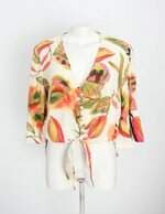 blusa Le Lis Blanc feminina estampada com barra mullet