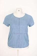 blusa jeans feminina azul