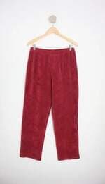 calça de tecido feminina vermelha com cós com elástico