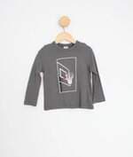 camiseta hering kids cinza com silk