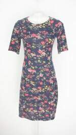 vestido bon prix feminino azul floral