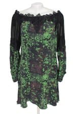 vestido Animale feminino estampado com renda