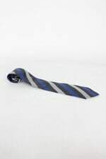 Gravata fillipo lorenzo masculina listrada cinza/azul
