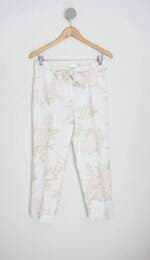 calça de tecido annexe feminino branco com laço