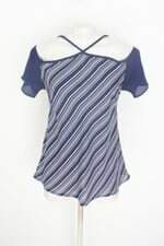 blusa feminina azul estampada