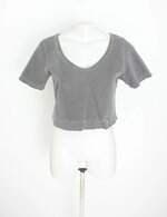blusa cropped cantao feminina cinza